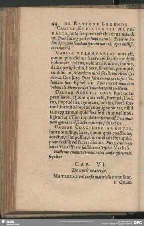 Cap. VI. De notis materiae