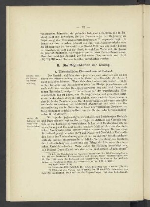 II. Wirtschaftliches Einvernehmen mit Holland