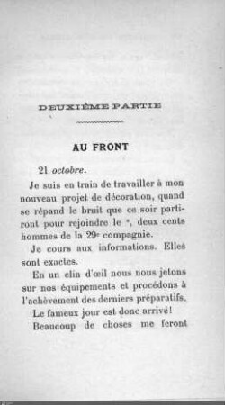 Deuxième partie: Au front