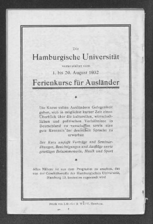 Ferienkurse für Ausländer