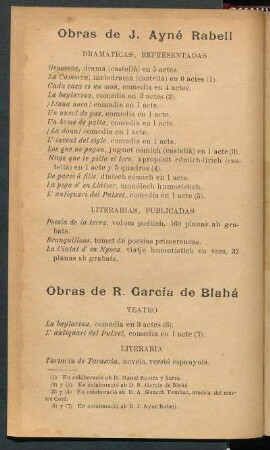Obras de R. García de Blahá