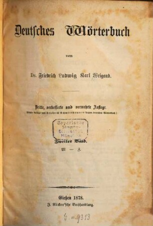 Deutsches Wörterbuch, 2. M - Z
