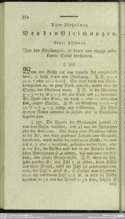 Achte Abtheilung. Von den Gleichungen