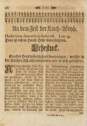 An dem Fest der Kirch-Weyh.