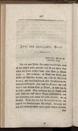 Zwei und zwanzigster Brief - Vier und zwanzigster Brief