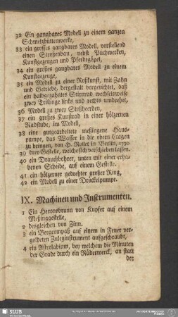 IX. Machinen und Instrumenten