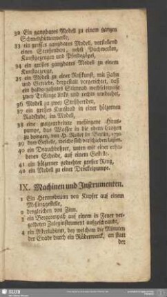 IX. Machinen und Instrumenten