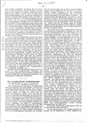 Der marokkanische Freiheitskampf.