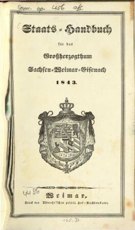 Staatshandbuch für das Großherzogtum Sachsen, 1843