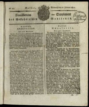 No. 17, Mittwoch den 26. Februar 1812