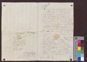Hans Jörg Döbelin und sein Tochtermann Fritz Treffzger zu Marzell verkaufen der badischen Landesherrschaft 1/2 Jauchert Tannenwald um 30 Gulden.