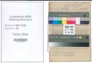 Entnazifizierung Berta Tasche , geb. 12.12.1904 ()