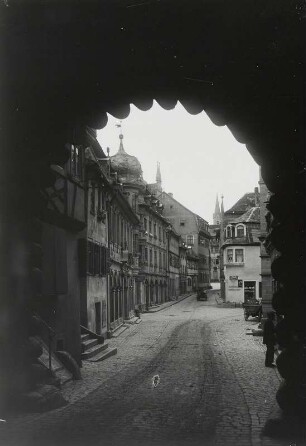 Marktbreit, Markstraße : Marktbreit. Marktstraße. Blick vom Maintor nach Süden