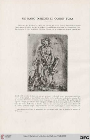 31: Un raro disegno di Cosmè Tura