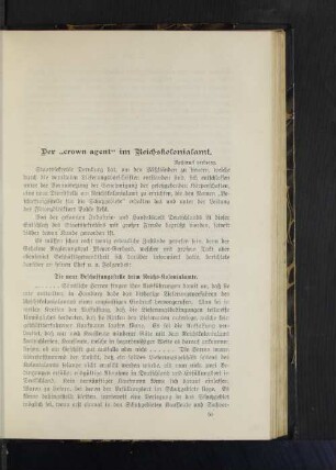 Der "crown agent" im Reichskolonialamt.