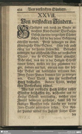 XXVII. Von verstockten Sündern