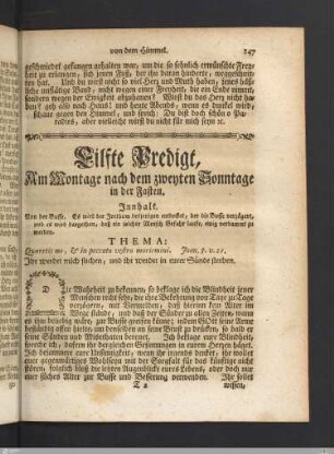 Eilfte Predigt. Am Sonntage nach dem zweyten Sonntage in der Fasten.