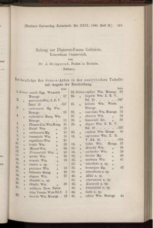 Beitrag zur Dipteren-Fauna Galiziens, Kaiserthum Oesterreich,