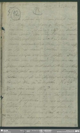 Eigenh. Brief von August Ludwig Hülsen an August Wilhelm von Schlegel, Lentzke, 08.07.1799