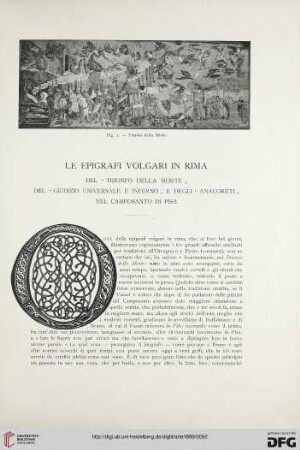 2: Le epigrafi volgari in rima del "Trionfo della morte" del "Giudizio universale e inferno" e degli "Anacoreti" nel camposanto di Pisa
