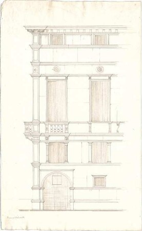Stegmann, Carl von; Italien; Österreich; Bauaufnahmen, Ornamentstudien - Gebäude in Venedig (Teilansicht)