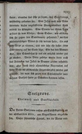 Snelgrave. Edelmuth und Dankbarkeit