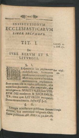 Institutionum Ecclesiasticarum Liber Secundus