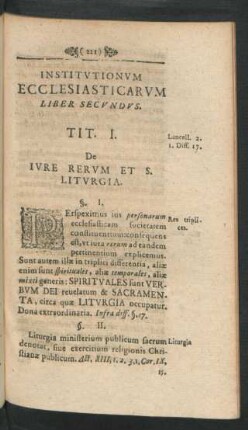Institutionum Ecclesiasticarum Liber Secundus