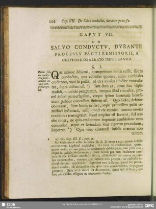 Caput VII. De Saluo Conductu, Durante Processu Pacti Remissorii, A Debitore Obaerato Impetrando