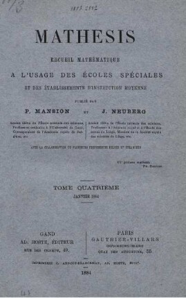 TOME QUARTIÈME. JANVIER 1884.