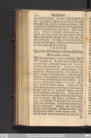 CXXXIX. Von der Göttlichen Abwechselung. Eins ums ander.
