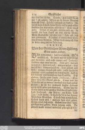 CXXXIX. Von der Göttlichen Abwechselung. Eins ums ander.