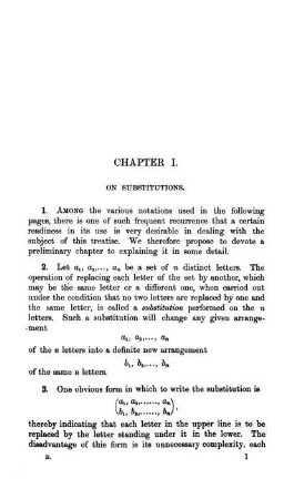 Chapter I. On Substitutions.