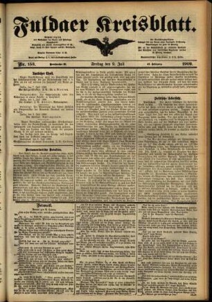 Ausgabe vom Freitag, den 09. Juli 1909.