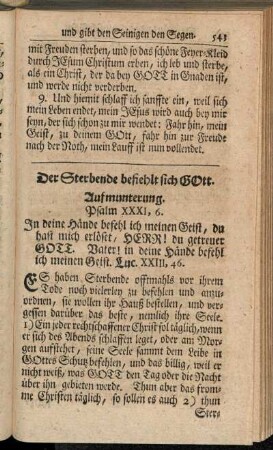 Der Sterbende befiehlt sich Gott.