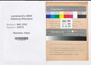 Entnazifizierung Hans Reschke, geb. 07.09.1905 (Schlosser)