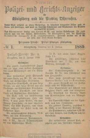 2. Januar-31. Dezember = No. 1-305