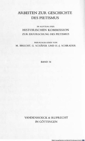 Deutsche Spätaufklärung und Pietismus : ihr Verhältnis im Rahmen kirchlich-bürgerlicher Reform bei Johann Ludwig Ewald ; (1748 - 1822)