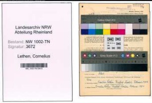 Entnazifizierung Cornelius Lethen , geb. 03.06.1887 (Arbeiter)