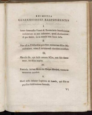 Generosissimi Respondentis.