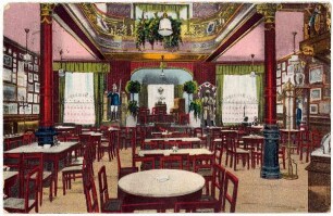 Grüsse aus dem historischen weltbekannten Kaffeehaus Reichspost : Leipzig, Brühl 33. Inh. Max Schütze