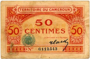 Geldschein, 50 Centimes (FRF), 1922?