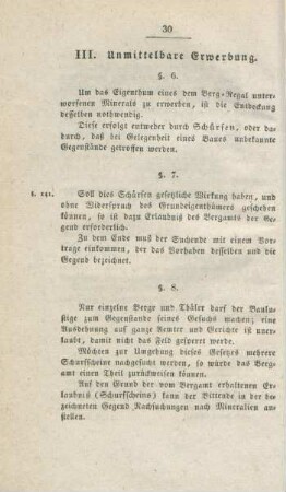 III. Unmittelbare Erwerbung