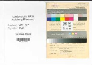 Entnazifizierung Hans Schaus , geb. 20.12.1919 (Polizist)
