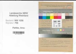 Entnazifizierung Arno Pahlke , geb. 27.08.1910 (Lehrer)