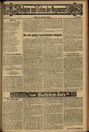 Vierte Ausgabe vom Sonntag, den 08. Oktober 1933.