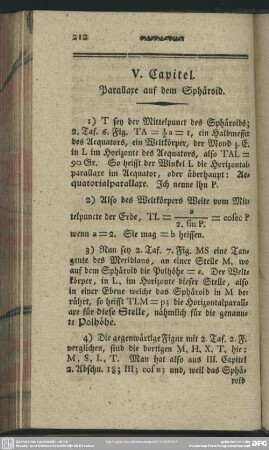 V. Capitel. Parallaxe auf dem Späroid