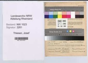 Entnazifizierung Josef Thiesen , geb. 20.11.1886 (Finanzbeamter)