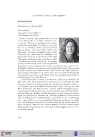 Antrittsrede vom 23. April 2016