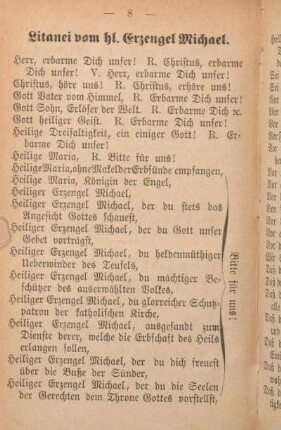 Litanei vom hl. Erzengel Michael.